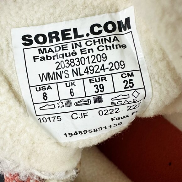 Sorel Womens Size 8 Evie Cozy Lace-Up Wedge Tawny Buff Suede Waterproof Boots - Picture 13 of 13